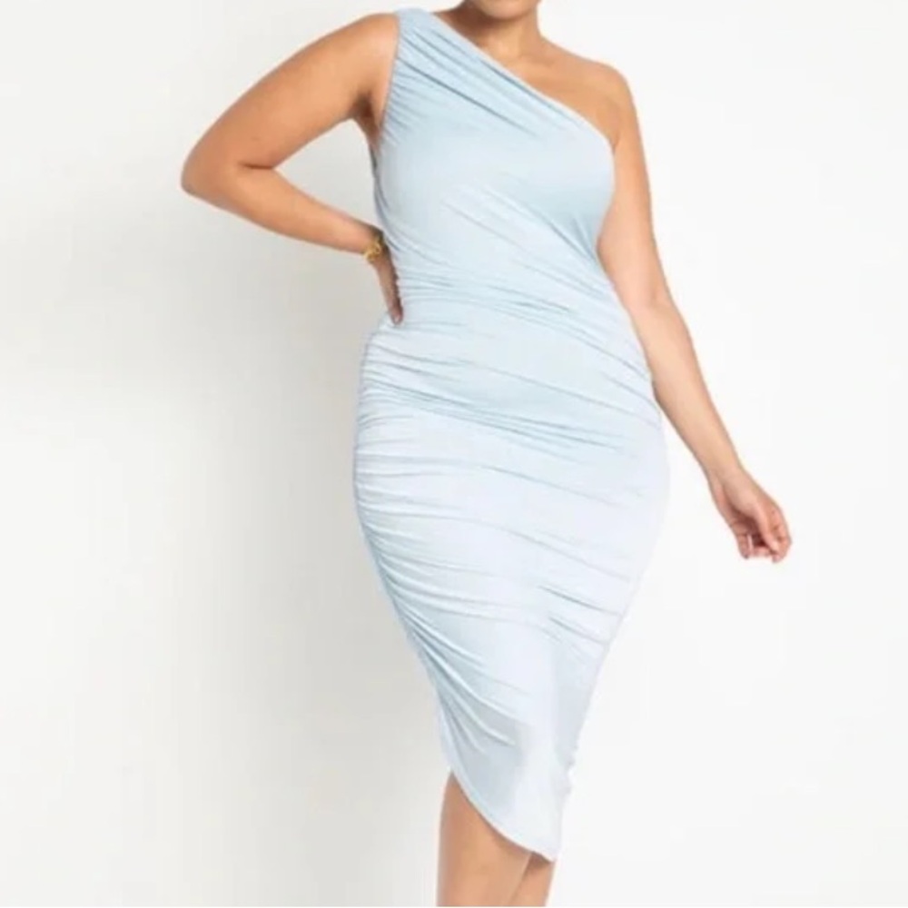 NWT Elloquii One-Shoulder Sky Blue Dress size 20